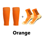 Slip-resistant, breathable football socks + shin lacher Set