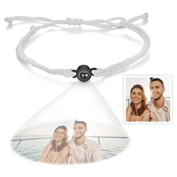 ✨Hot Sale 49% Off🔥Personalized Photo Projection Couple Bracelet Braided Rope Bracelet