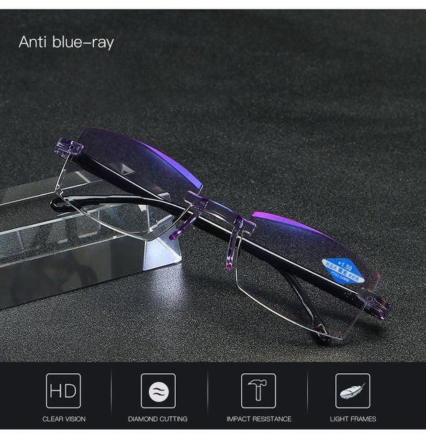 Sapphire high hardness anti-blue progressive Far And Near Dual-Use Reading Glasses