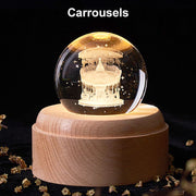 Crystal Ball Rotating Music Box with Projection Lamp